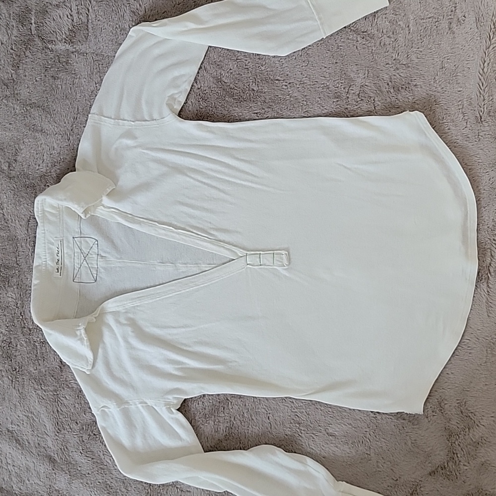 Free People Collared Split Neck Top - Picture 10 of 16